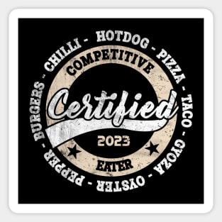 Certified Competitive Eater Design 1 White Print Sticker